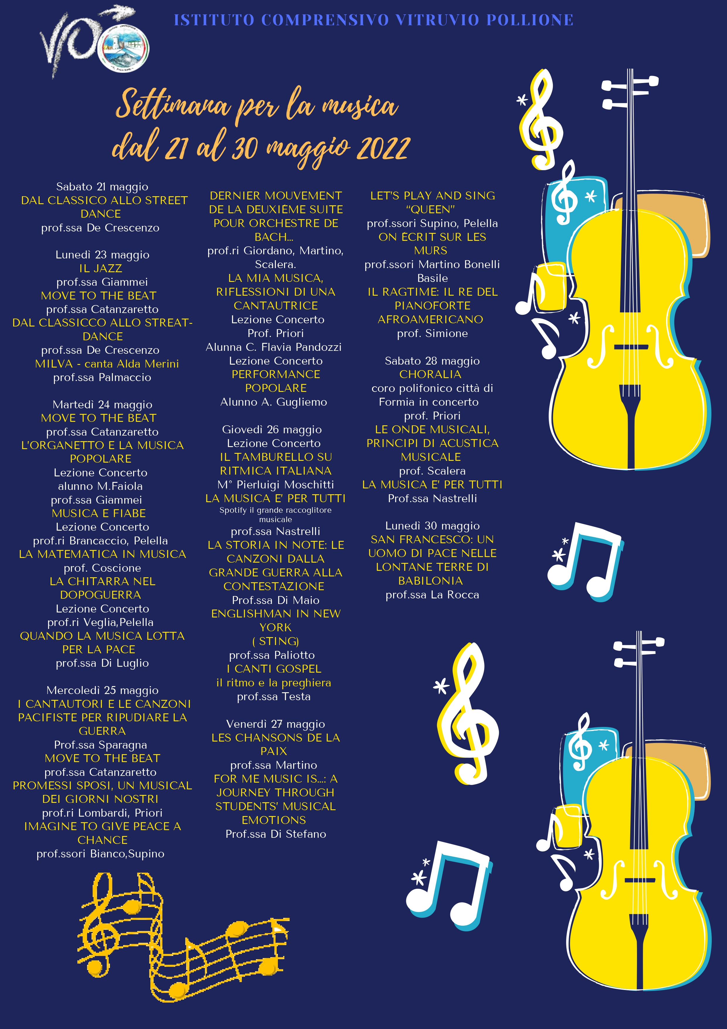 Blu e Giallo Violino Illustrazione Musica Poster 4 page 0001